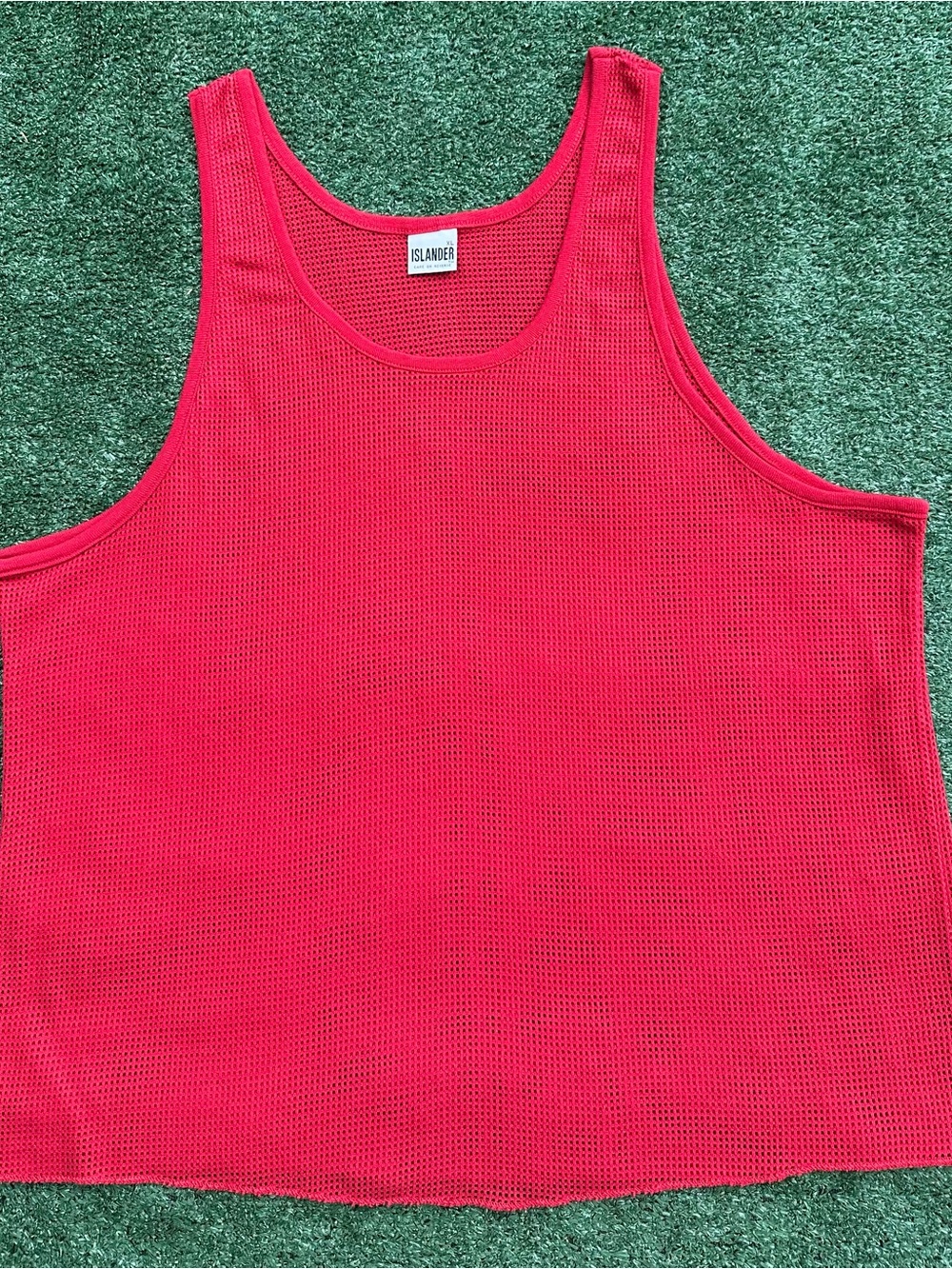 Vintage 80’s Islander Mesh Poly Cotton Red Tank Top Men’s Size XL USA Made